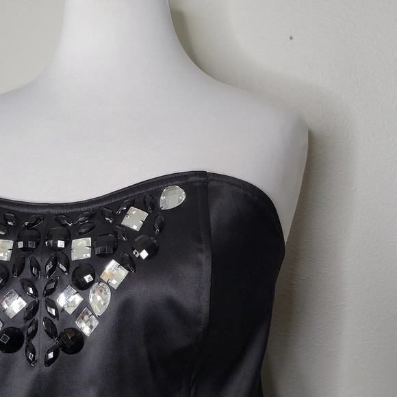 Lane Bryant Black Strapless Embellished Satin Corset Top Women Size 18 - Picture 3 of 9